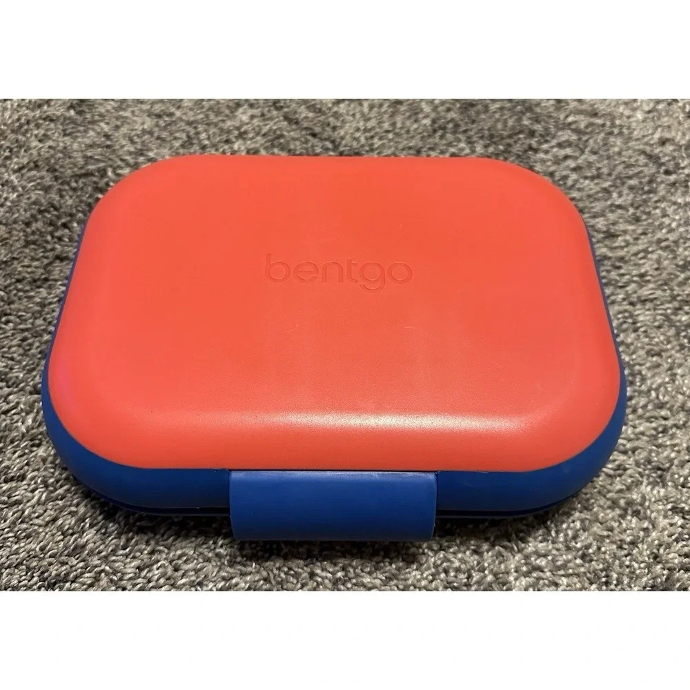 Bentgo Bento Box 4 Compartments Red Blue Rectangular Plastic Snap Lid Reusable